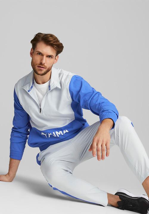 PUMA - Puma fit heritage woven 1/2 zip - royal sapphire-platinum gray