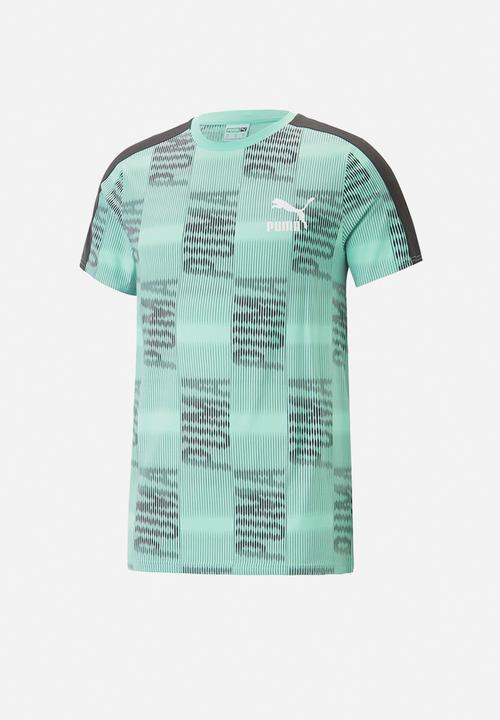 PUMA - T7 sport aop tee - mint-aop