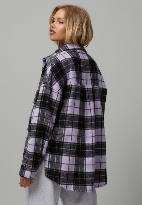 Factorie - Oversize long sleeve check shirt - lavender check