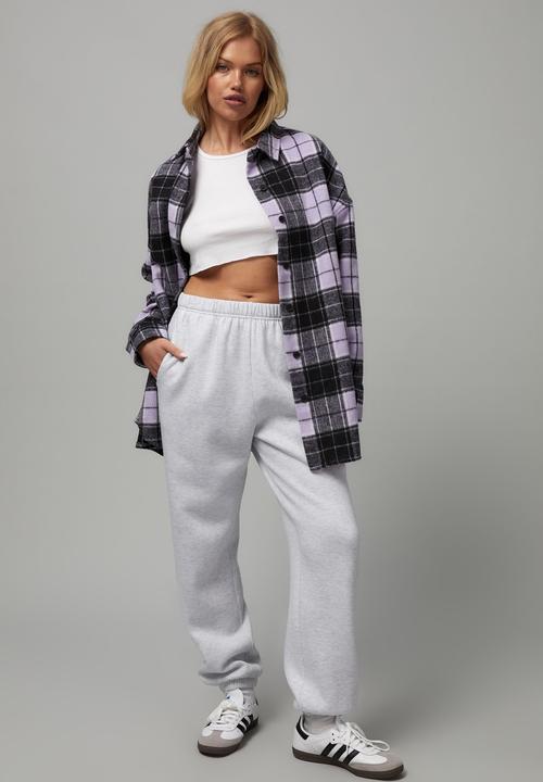 Factorie - Oversize long sleeve check shirt - lavender check