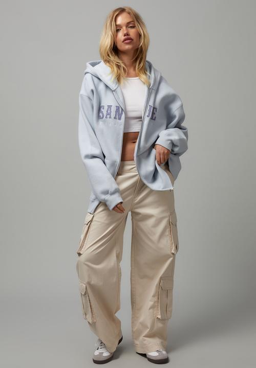Factorie - Oversized zip through hoodie - artic ice/san Jose