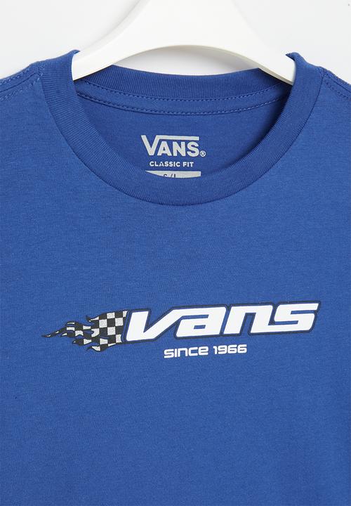 Vans - Reflective checkerboard flame long sleeve - true blue