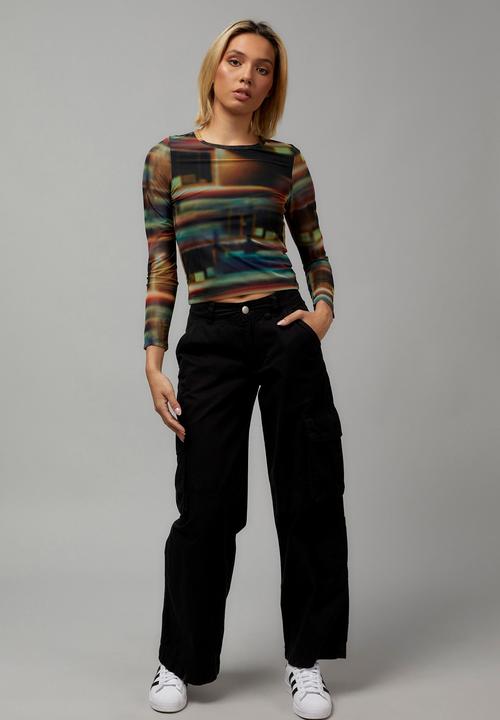 Factorie - Sheer long sleeve top - motel/multi