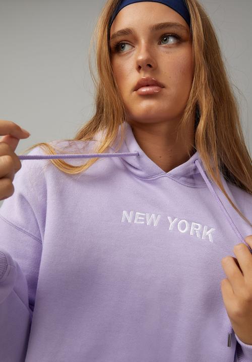 Factorie - Slouchy crop hoodie - lavender/ny