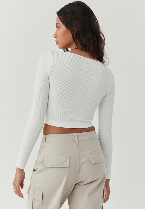 Supré  - Maggie seamless long sleeve top - white