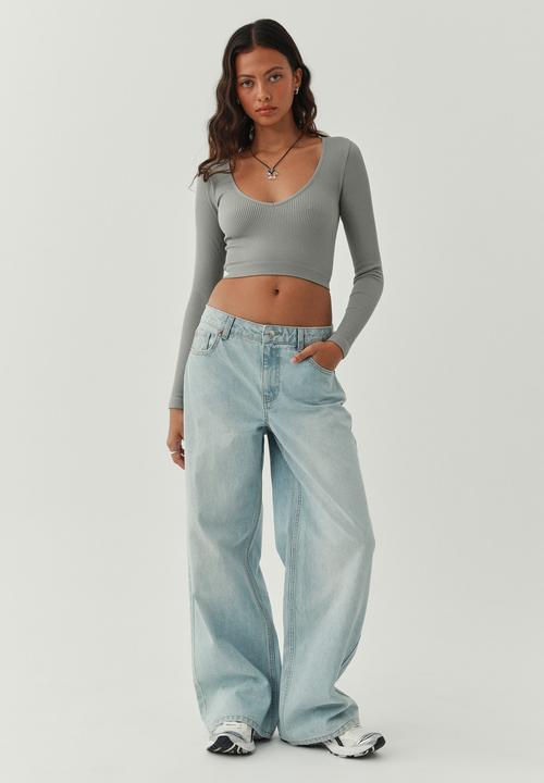 Supré  - Maggie seamless long sleeve top - grey green