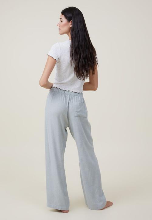 Cotton On - Flannel boyfriend boxer pant - green jasper micro houndstooth 