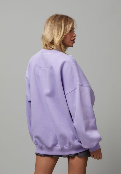 Factorie - Slouchy premium graphic crew - lavender/boston 1990