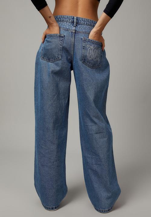 Factorie - Trophy low rise baggy jean - diamontes/lake blue