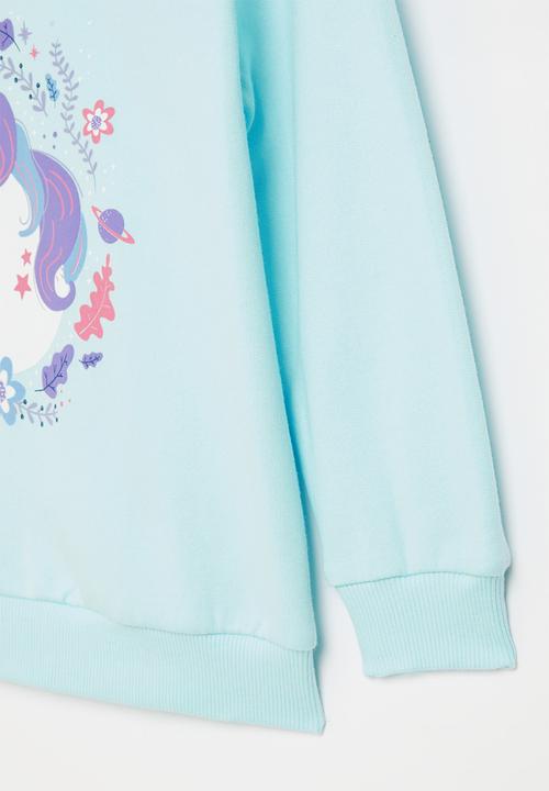 Superbalist - Graphic hoodie - light blue