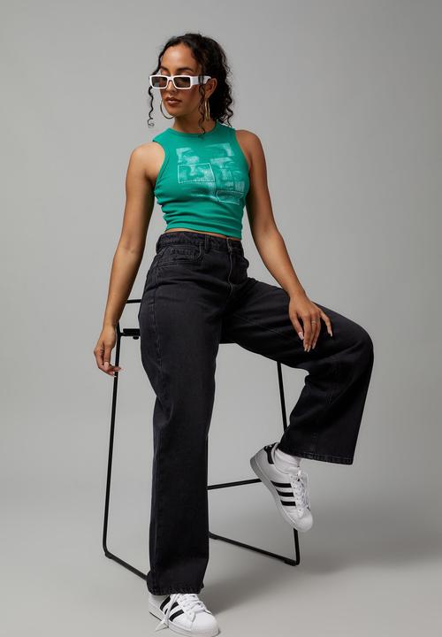 Factorie - Trophy low rise baggy jean - multi placement/washed black