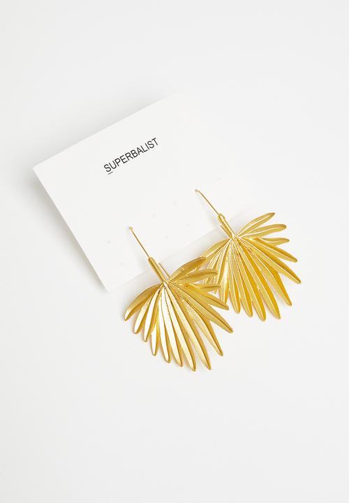 Superbalist - Leaf statement earrings - gold