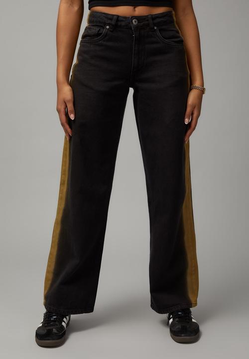 Factorie - Trophy low rise baggy jean - washed black/orange wash