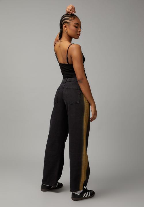 Factorie - Trophy low rise baggy jean - washed black/orange wash