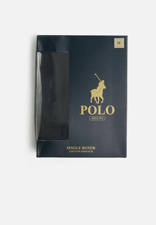POLO - Men plain knit boxer - black
