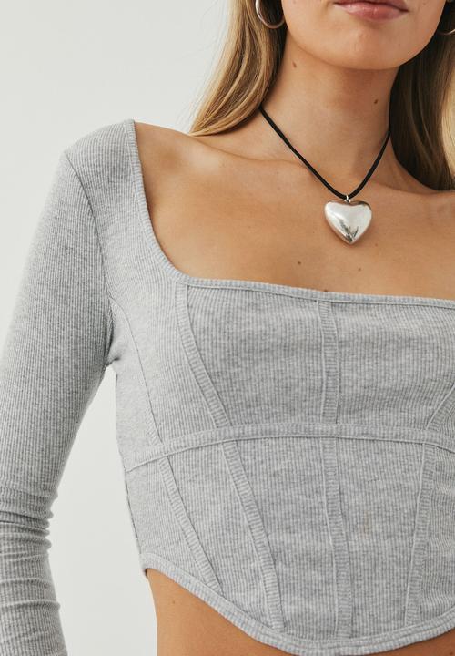 Supré  - Abbey long sleeve corset - grey marle