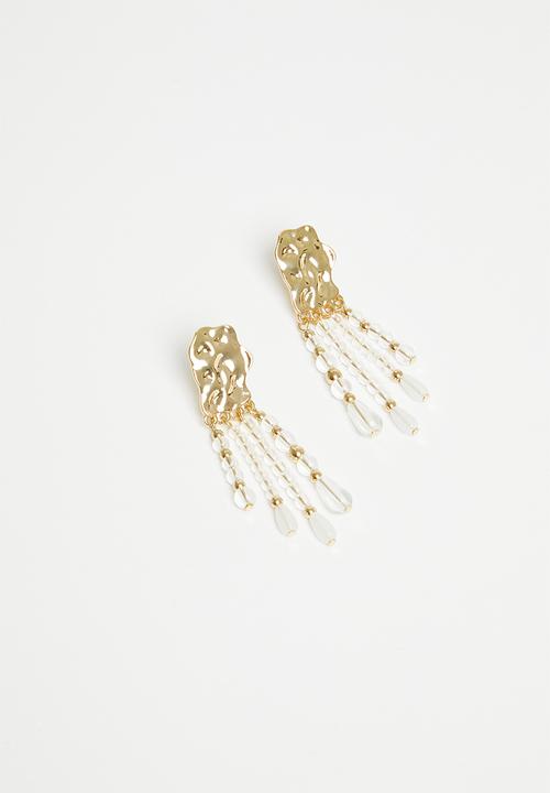 Superbalist - Haven statement earrings - clear & gold