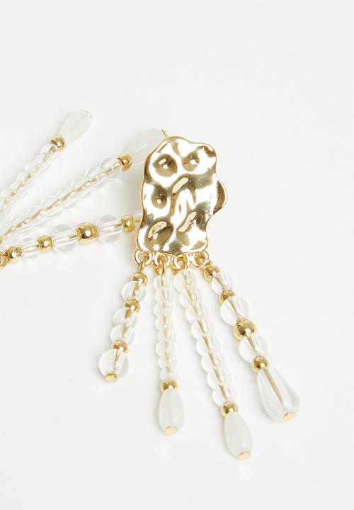 Superbalist - Haven statement earrings - clear & gold