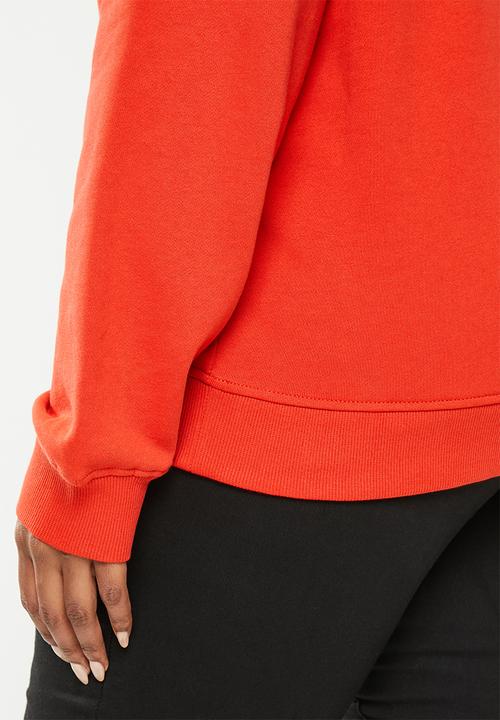 POLO - Plus women quarter zip long sleeve  sweater - red