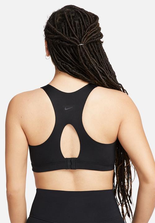 Nike - W nk df alpha zip-front bra - black/dk smoke grey