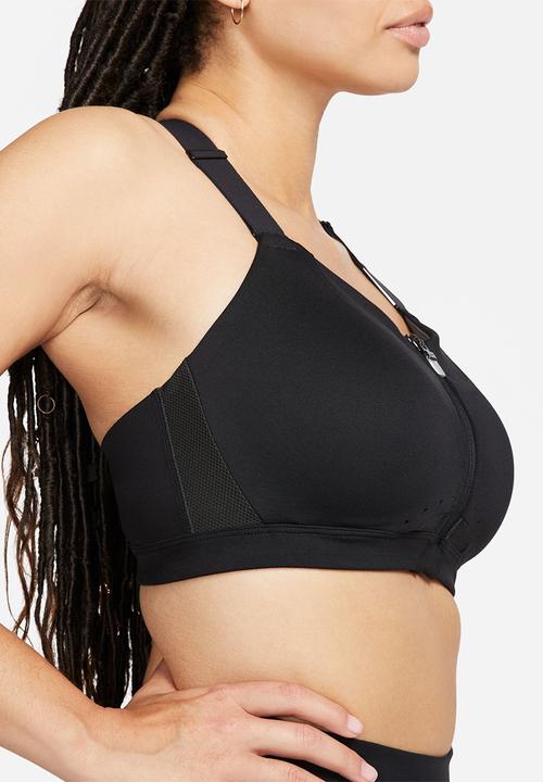 Nike - W nk df alpha zip-front bra - black/dk smoke grey