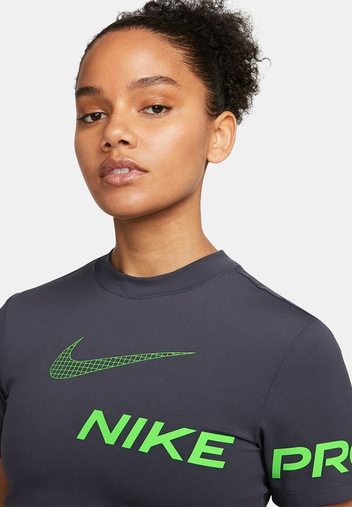 Nike - W np df grx ss crop top - gridiron/green strike