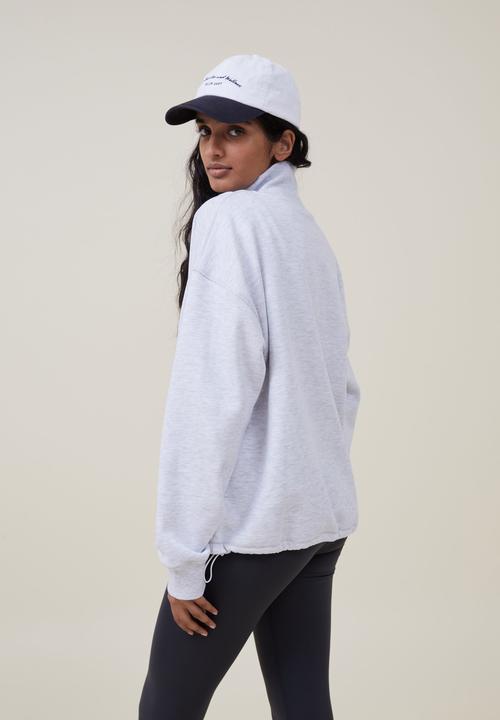 Cotton On - Plush rib half zip jumper - cloudy grey marle