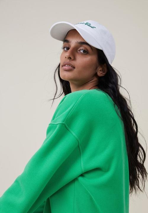 Cotton On - Plush essential crew jumper - green chilli