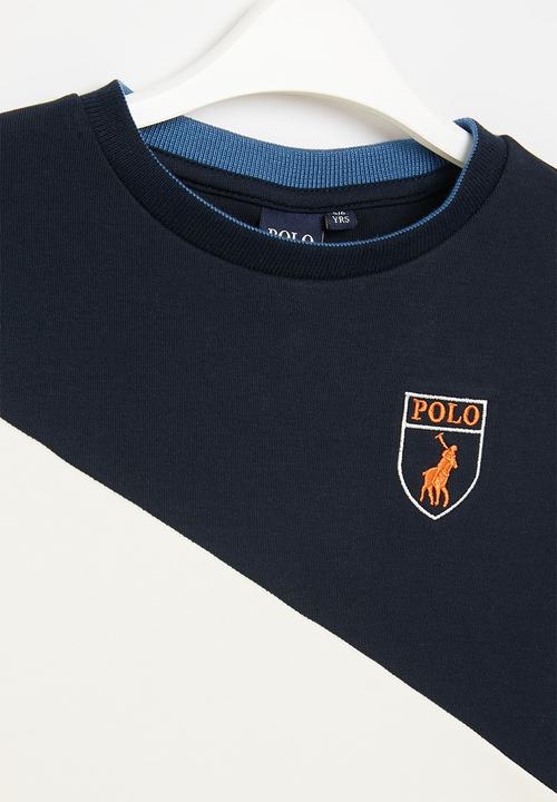 POLO - Boys clyde colour block sweater - navy