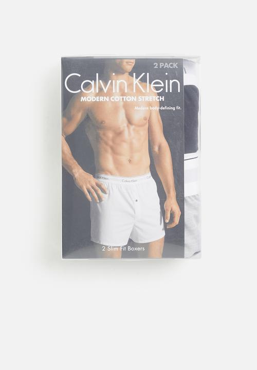 Calvin Klein - 2 pack slim fit boxers - black/grey heather