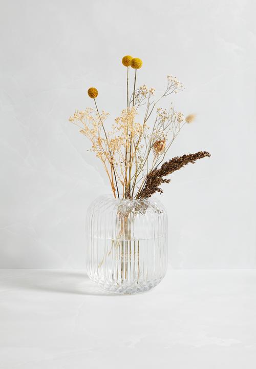 Silk By Design - Round glass vase - clear