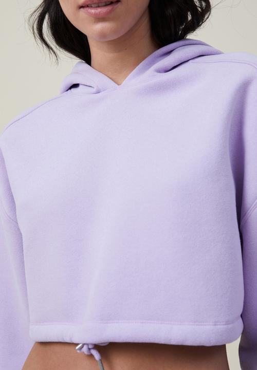 Cotton On - Plush cropped hoodie - violet tint