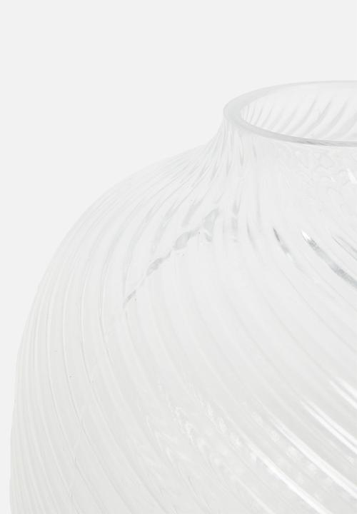 Silk By Design - Round spiral vase - clear