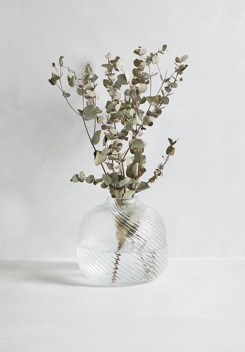 Silk By Design - Round spiral vase - clear