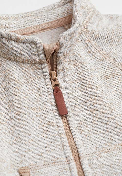 H&M - Knitted fleece jacket - beige marl