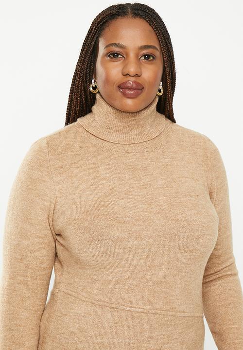 MANGO - Plus dress selene - brown