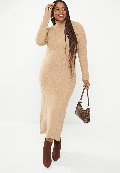 MANGO - Plus dress selene - brown