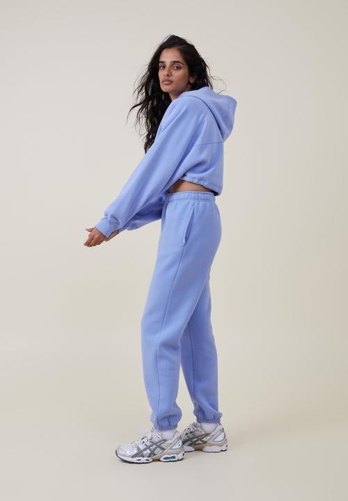 Cotton On - Plush cropped hoodie - iris flower