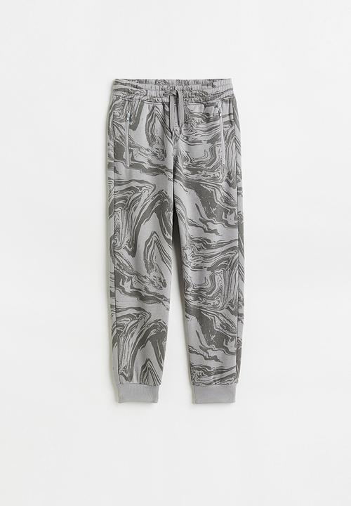 H&M - Joggers - grey/marble-patterned