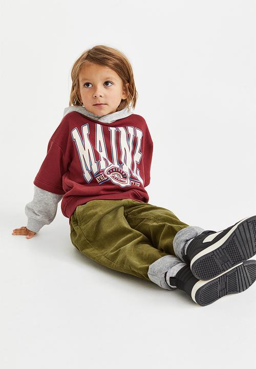 H&M - Lined corduroy joggers - olive green