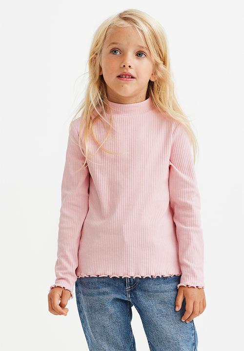 H&M - 2-Pack polo-neck tops - pink/dark red