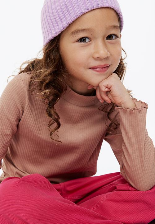 H&M - 2-Pack polo-neck tops - pink/beige