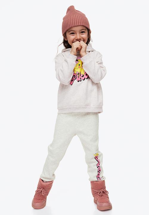 H&M - Printed joggers - light grey marl/pokémon