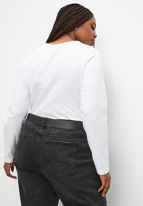 Superbalist - 2 pack long sleeve crew neck tops - black and white