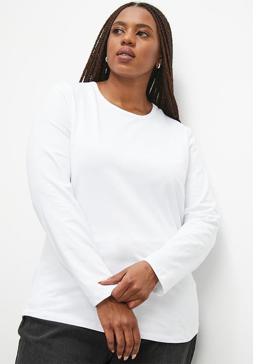 Superbalist - 2 pack long sleeve crew neck tops - black and white
