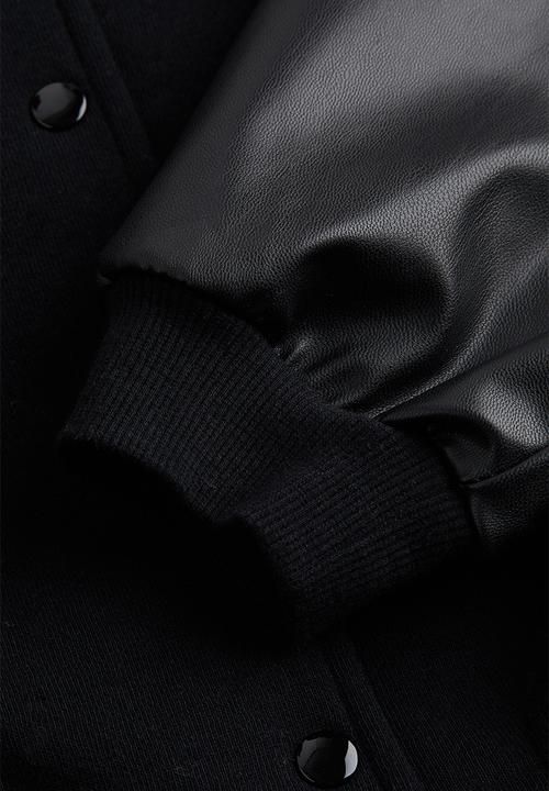 H&M - Oversized baseball jacket - black/always care