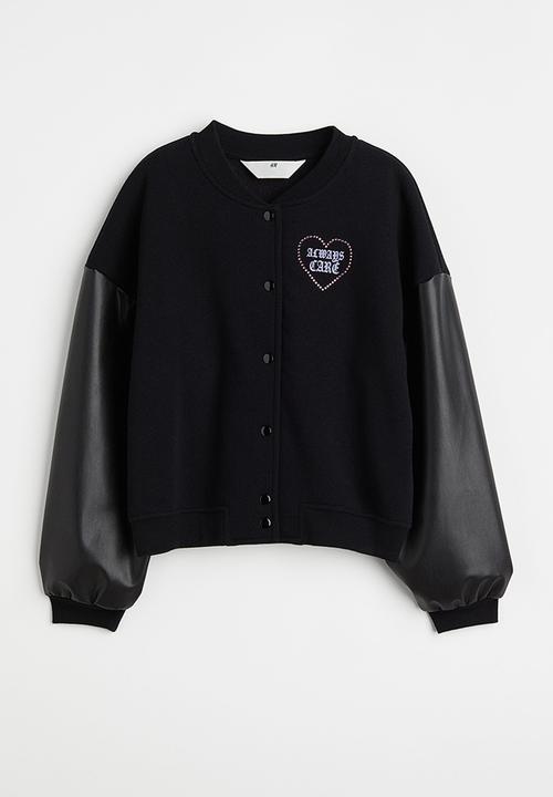 H&M - Oversized baseball jacket - black/always care