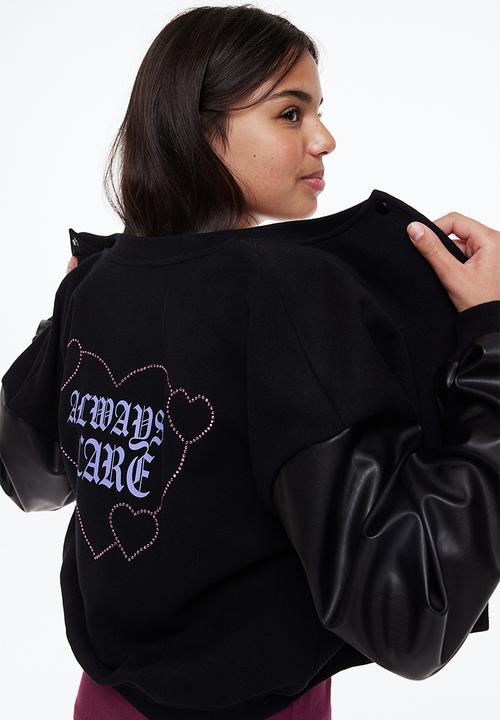 H&M - Oversized baseball jacket - black/always care