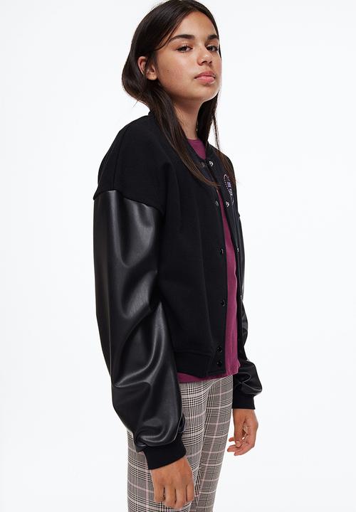 H&M - Oversized baseball jacket - black/always care