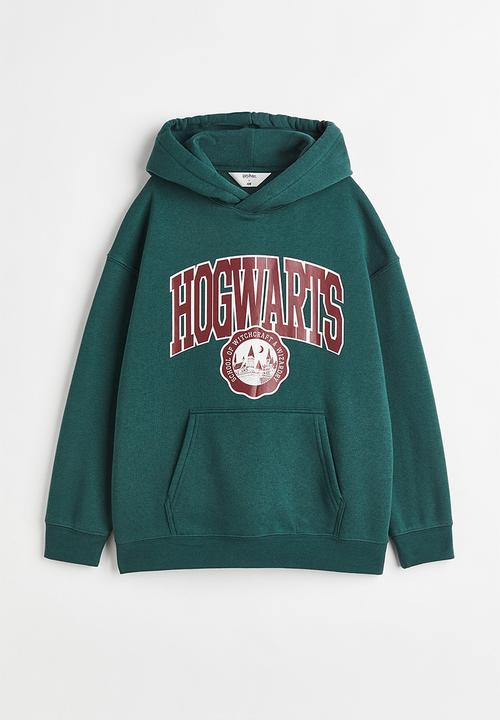 H&M - Printed hoodie - dark green/harry potter